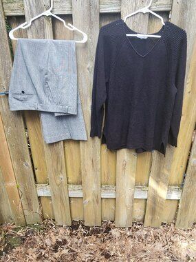 GUC Women's Bundle: 1 - NY & Co 16P NWOT slacks, 1 - Calvin Klein 1X sweater